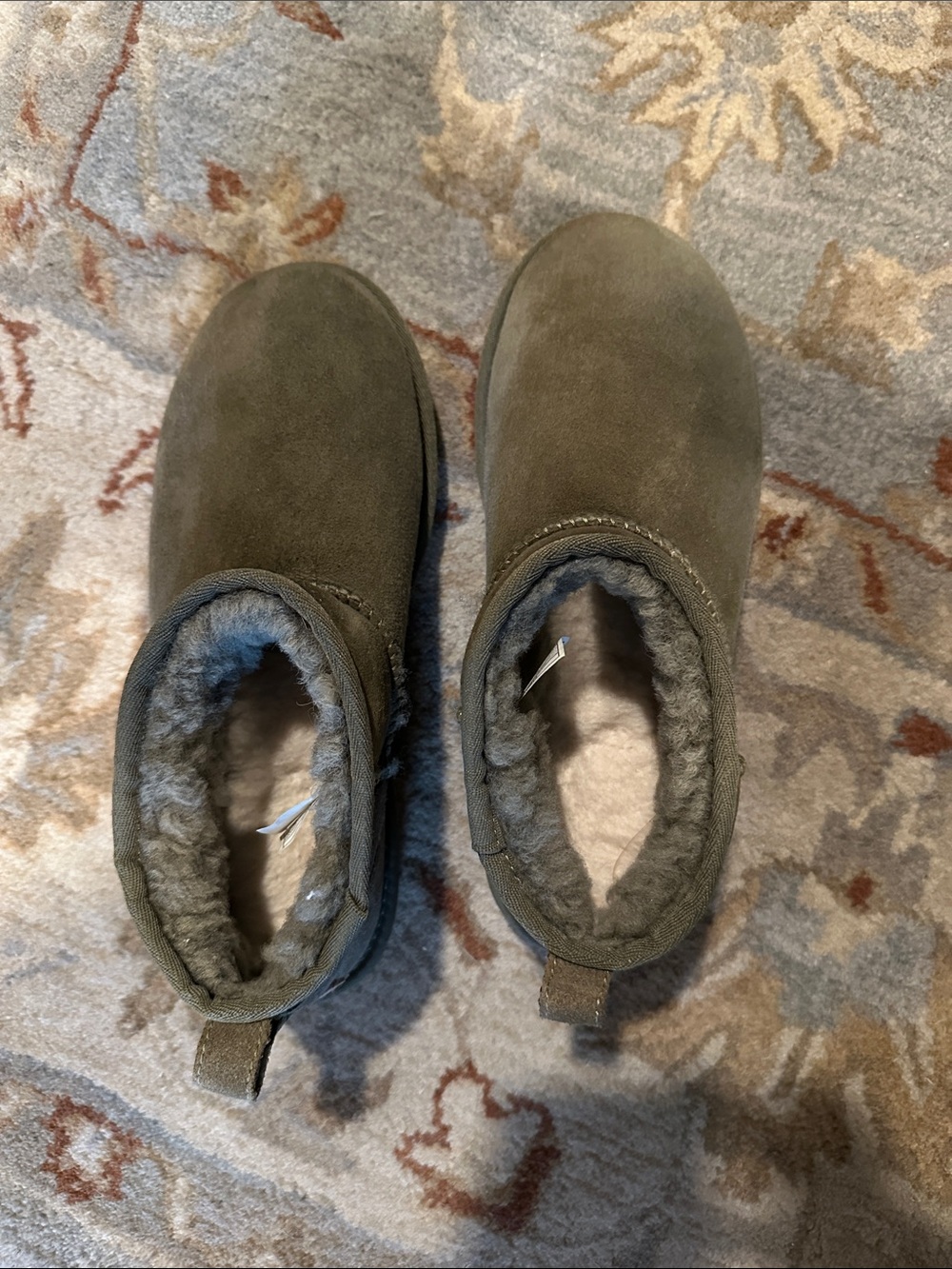 UGG Classic Ultra Mini Boots in Olive